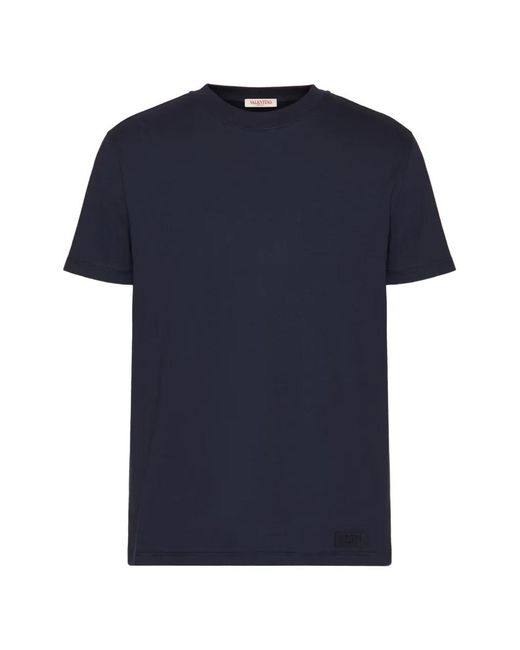Valentino Garavani Blue Logo-Tag T-Shirt for men