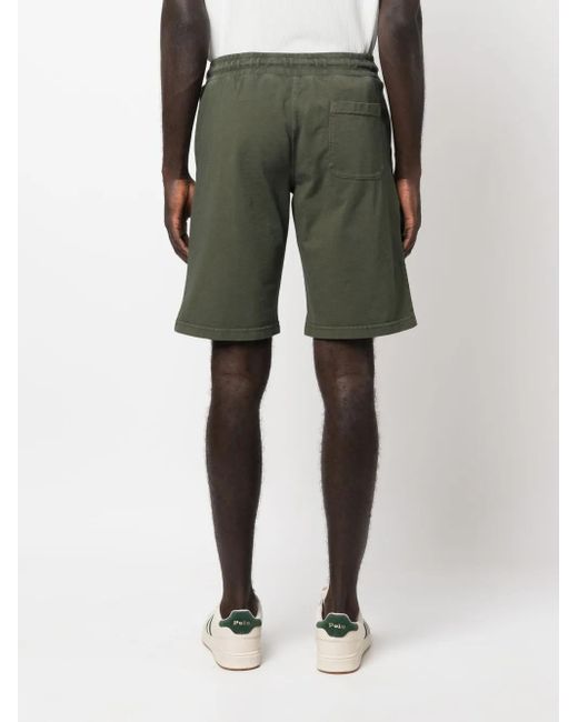 Aspesi Green Logo-Patch Drawstring-Waistband Shorts for men