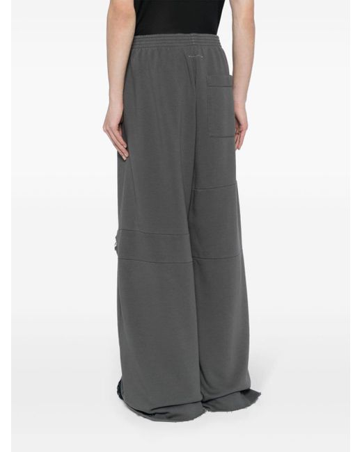 MM6 by Maison Martin Margiela Gray Cut-out Wide-leg Track Pants for men