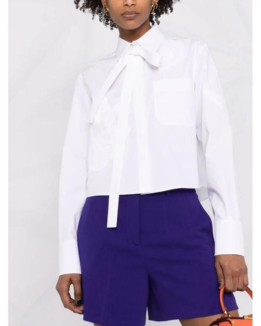 Valentino Garavani Cropped Blouse in het White