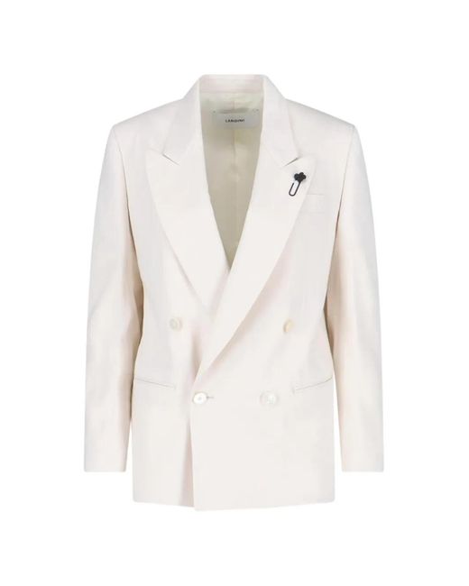 Lardini White Double-Breasted Blazer