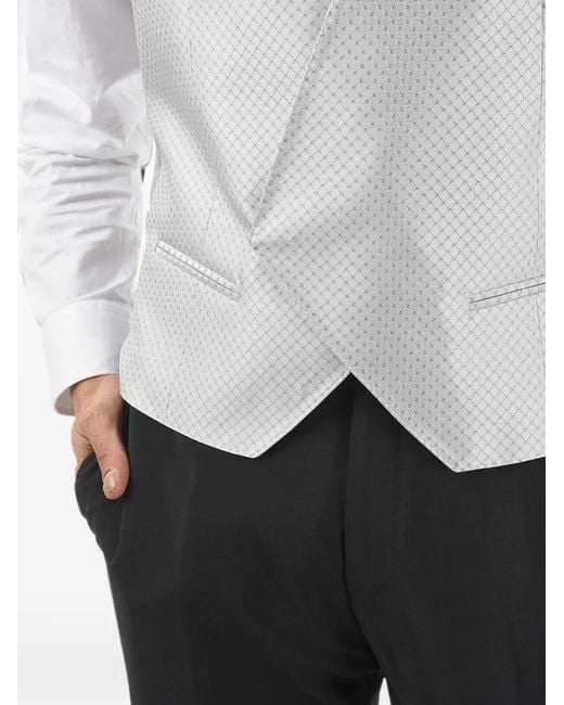 Corneliani White Academy Cerimonia Logo-Print Waistcoat for men