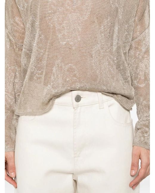 Emporio Armani Natural Floral-Motif Sweater