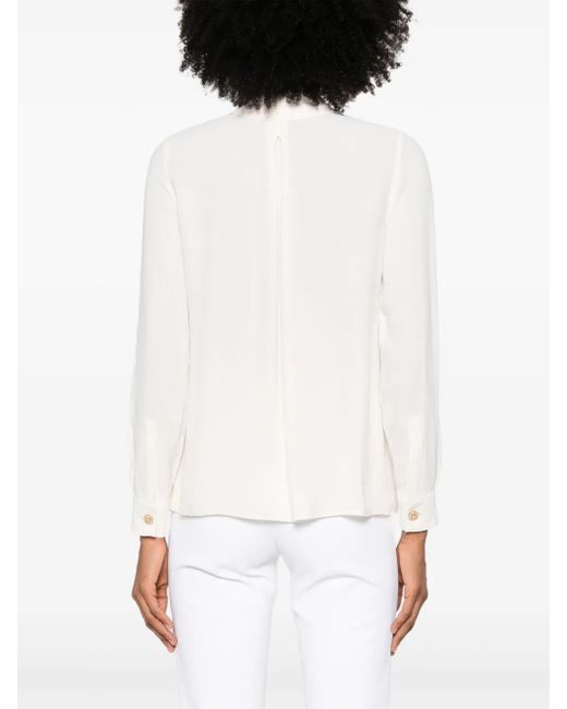Elisabetta Franchi White Viscose Shirt With Pleated Design