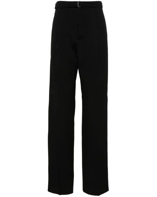 Lanvin Black Pleat-detail Wool Trousers for men