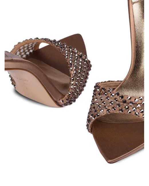 Le Silla Brown 120Mm Gilda Crystal-Embellished Sandals