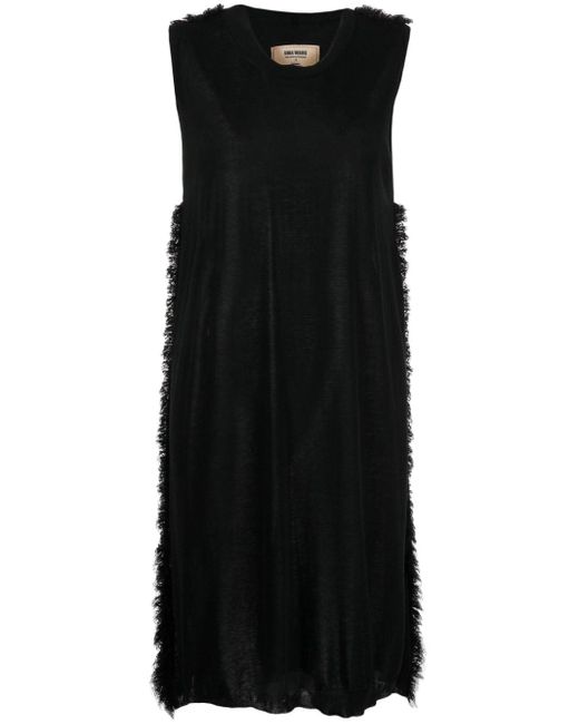 Uma Wang Black Sleeveless Midi Dress