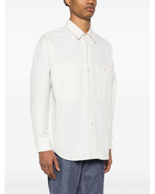 Lemaire White Hemd aus Baumwoll-Twill