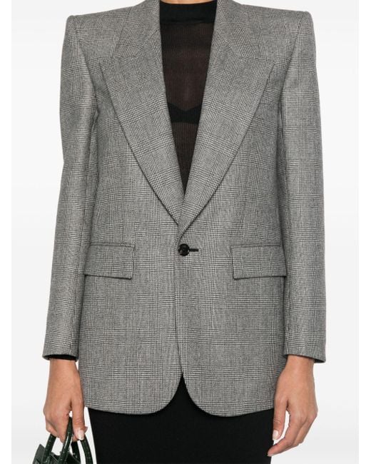 Saint Laurent Gray Prince Wool Blend Jacket