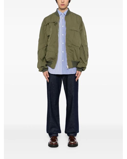 Junya Watanabe Green Multi-Pocket Bomber Jacket for men