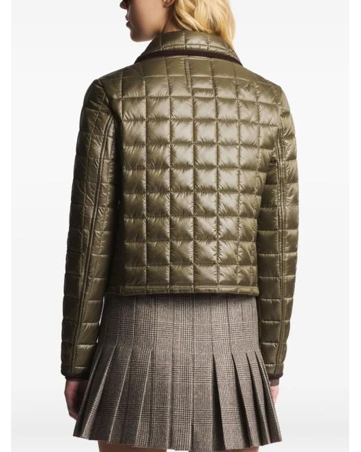 Fay Green Quilted Cropped Jacket
