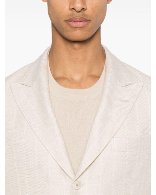 Brunello Cucinelli Natural Linen Suit-Type Jacket for men