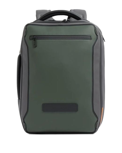Piquadro Green Logo-Patch Expandable Backpack for men