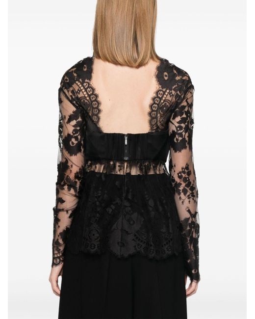 Zimmermann Black Illustration Blouse