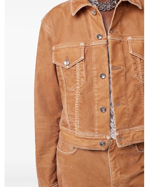 Rabanne Brown Contrast-Stitching Jacket