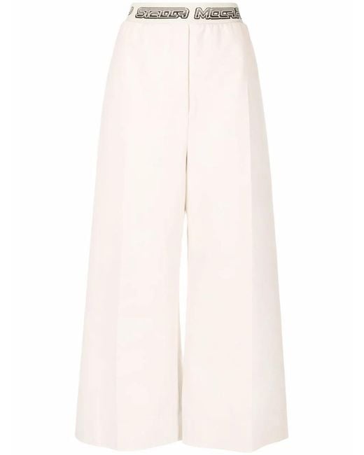 Stella McCartney Multicolor Logo Waistband Cropped Trousers