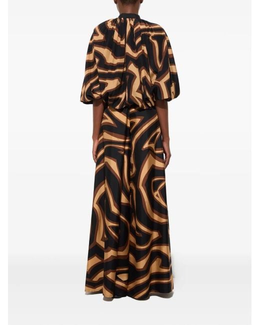 Emilio Pucci Brown Labirinto Print Voluminous Blouse