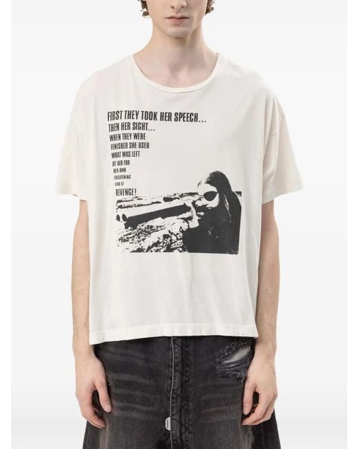 Marking Distance Gray One Eye Graphic-Print T-Shirt for men