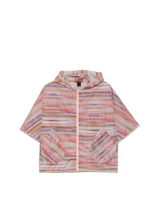 Missoni Pink Zigzag Hooded Jacket