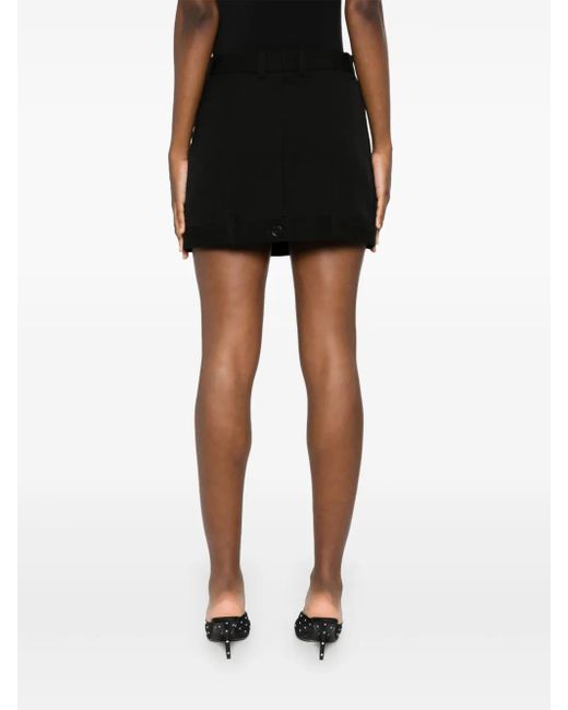 Balenciaga Black Deconstructed Wool Miniskirt