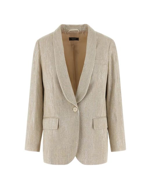 Peserico Natural Single-Breasted Blazer