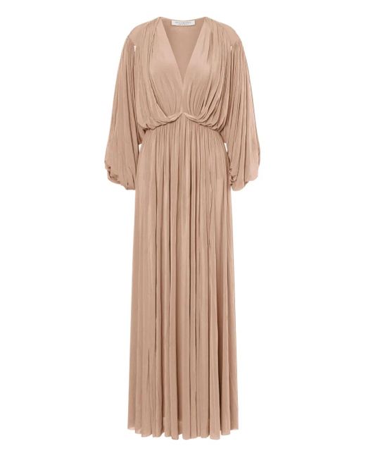 Robe Mi-Longue À Col V Philosophy Di Lorenzo Serafini en coloris Natural