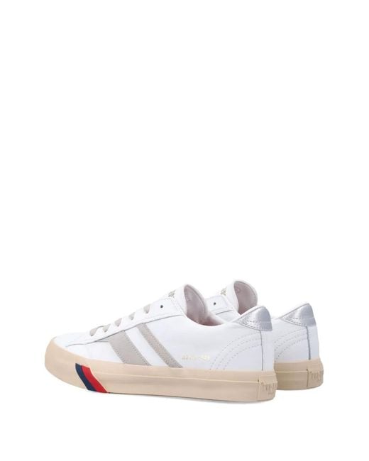 Pro Keds White Stripe-Detail Leather Sneakers for men
