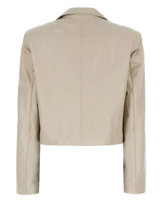 D'Amico Natural Double-Breasted Cropped Jacket