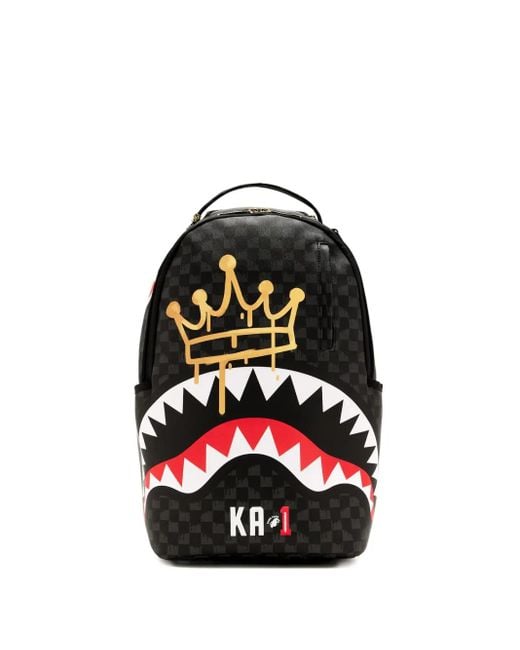 メンズ Sprayground X Ka1 Crown Drip Check バックパック White