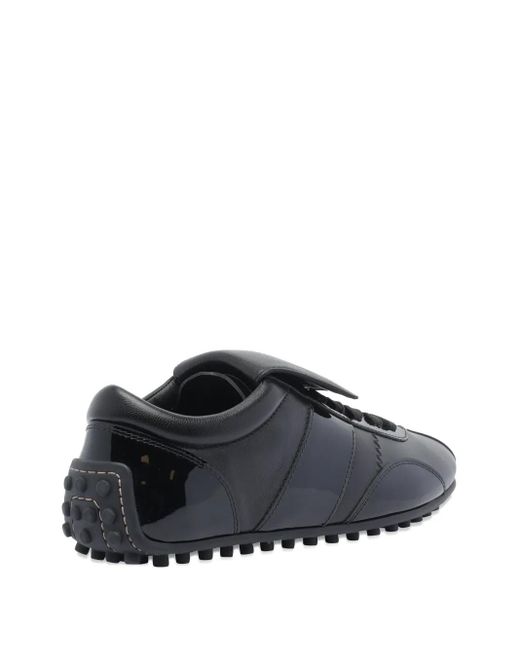 Tod's Black Leather Lace-Up Low-Top Sneakers