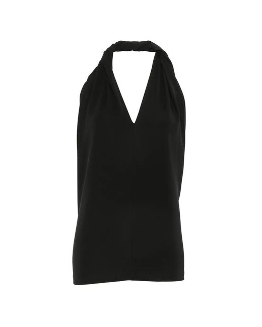 Totême Black Twisted Halterneck Top