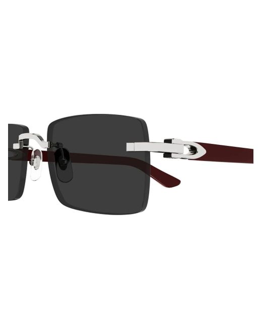 Cartier Black Square-Framel Sunglasses for men