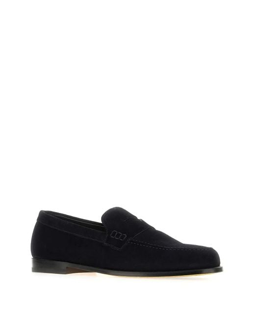 Doucal's Blue Suede Loafers for men