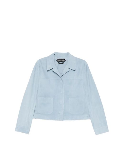 Chaqueta Con Bolsillo De Parche Tom Ford de color Blue
