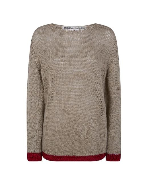 Comme des Garçons Gray Contrast-Trim Sweater