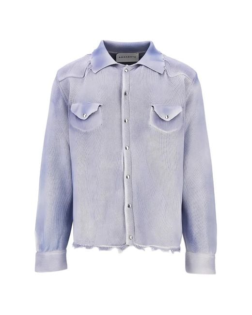 Amaranto Blue Distressed-Effect Cardigan for men