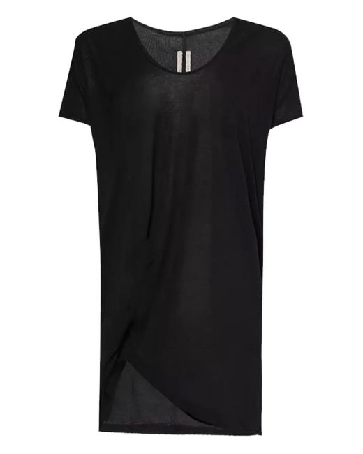 Rick Owens Black Asymmetrical Short-Sleeve Top