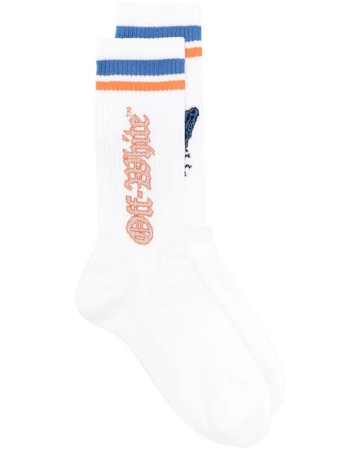 Chaussettes Varsity En Maille Nervurée Off-White c/o Virgil Abloh pour homme en coloris White