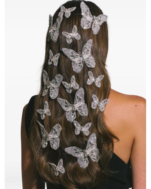 Jennifer Behr Natural Abbie Crystal Butterfly Hair Clip