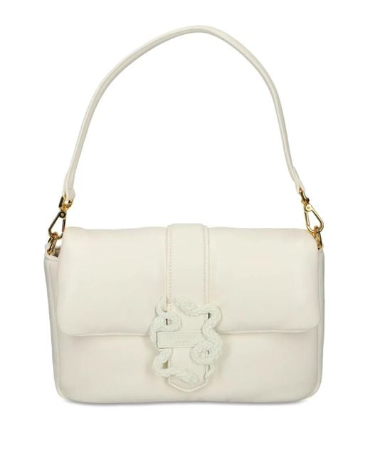 Borsa A Spalla Con Placca Logo di Just Cavalli in White