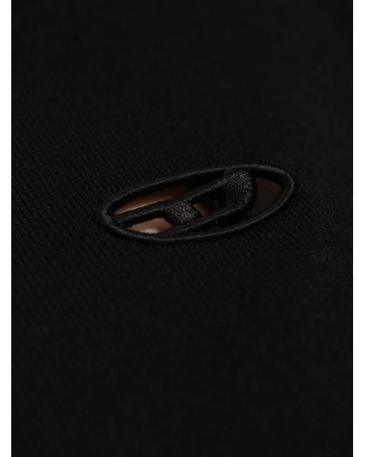 DIESEL Black Button V-Neck Dress