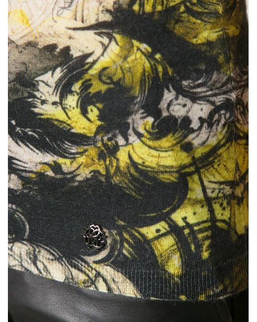 Roberto Cavalli Black Printed Tank Top