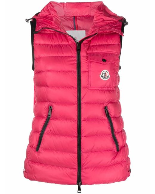 Moncler Pink Glyco Padded Sleeveless Gilet