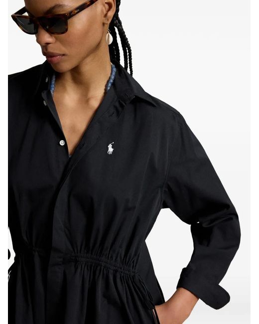 mini dress with scarf detail Scarf-Detail A-Line Mini Dress in Black - 4 / Regular
