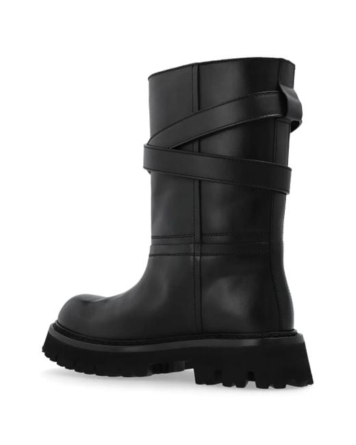 Moschino Black Buckle-Strap Boots