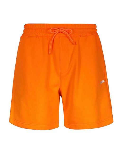 MSGM Shorts Mit Elastischem Bund in Orange für Herren