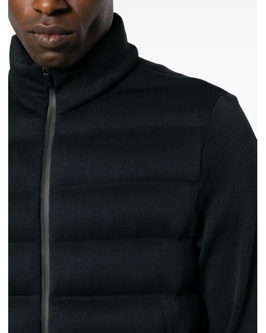 Herno Blue Funnel-Neck Padded Jacket for men