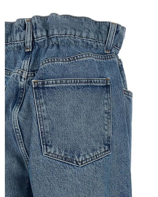 Agolde Blue Lyonne Frayed-Hem Jeans