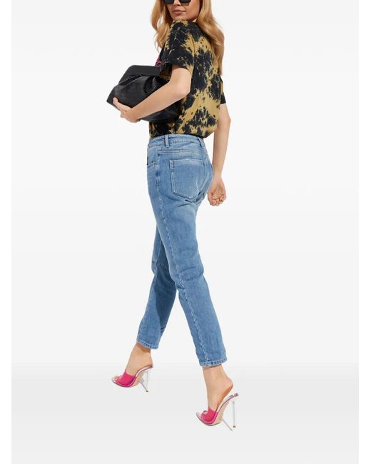 One Teaspoon Blue Logo-Patch Jeans