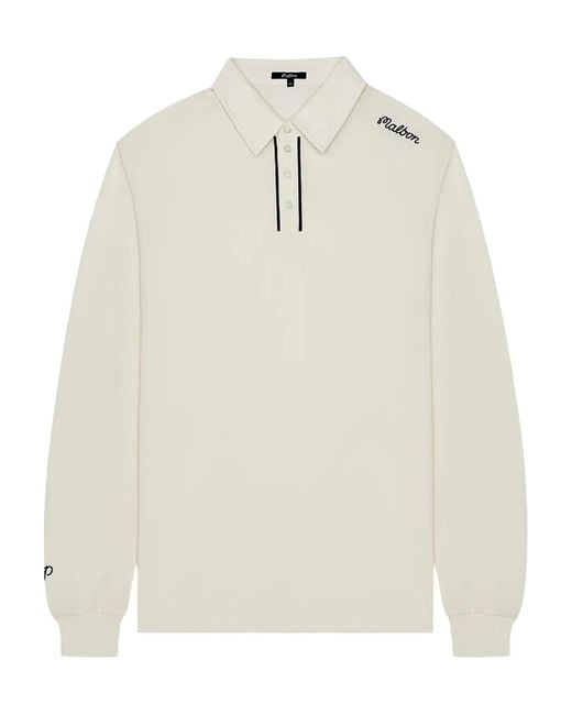 Malbon Golf White X Jesper Parnevik Long-Sleeved Polo Shirt for men